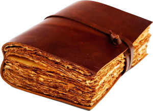 CRAFT CLUB Finished Leather Journal with Vintage Paper and Belt A5 Journal Unruled 200 Pages