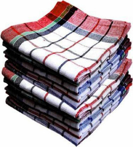 Shyam Kripa Kitchen Clean Cloth Duster Check Print Wet and Dry Cotton Cleaning Cloth SET OF 12 PCS Multicolor Cloth Napkins