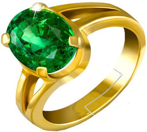 KUNDLI GEMS Emerald stone ring Original Certified 5.5 ratti panna Stone Lab Certified and Astrological purpose for unisex Stone Emerald Gold Plated Ring