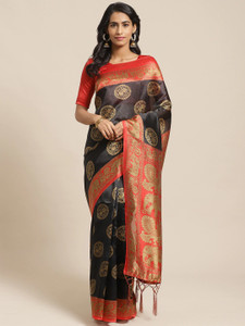 Ratnavati Woven Kanjivaram Silk Blend, Art Silk Saree