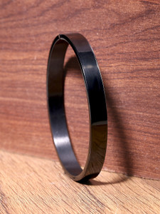 YELLOW CHIMES Stainless Steel Black Silver Bracelet