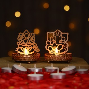 Flipkart SmartBuy Shadow Ganpati Lakshmi With Candles Iron Tealight Holder Set