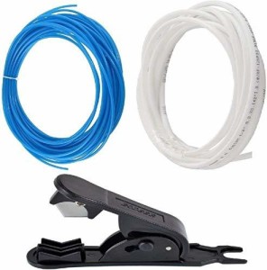 MG WATER SOLUTION RO Pipe Tube Cutter with Pipe Tube 4 mtr White 4 mtr Blue Tube Diameter 1/4" Solid Filter Cartridge
