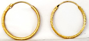 arch fashion Bali CH Work Traditional 1gm gold n micron plated round brass bali Brass Hoop Earring
