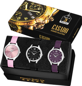 Casado Pack of 3 Superior Pink & Black & Purple Dial for Uptown Girl's Pack of 3 Superior Pink & Black & Purple Dial for Uptown Girl's Analog Watch  - For Women