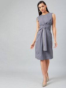 ATHENA Women A-line Grey Maxi/Full Length Dress