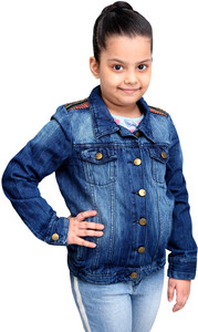 FATFISH Full Sleeve Washed Girls Denim Jacket