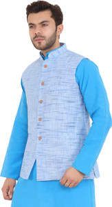 Latest Chikan Sleeveless Self Design Men Jacket