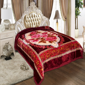 SIGNATURE Floral Single Mink Blanket for  Heavy Winter