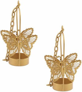 punix Indian Butterfly Tea Light Holder Tea light for Home Décor, Best Choice for Diwali Candles/Diwali Lights/Diwali Lighting/Diwali Gifts For Family And Friends Corporate Clients P2 Cast Iron 1 - Cup Tealight Holder Set
