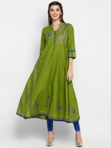 G Kurties Women Block Print Anarkali Kurta