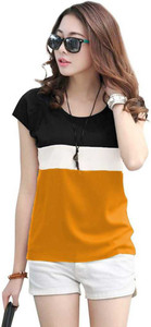 Yes'No Casual Color Block Women Multicolor Top
