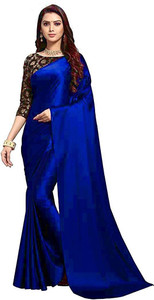 NEZAA EXPORT Solid/Plain Bollywood Satin Saree