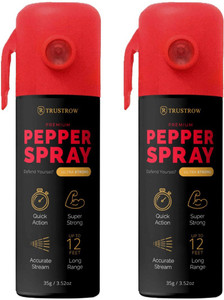 TRUSTROW Ultra Strong Pepper Stream Spray 60 ml Protection and Self Defence for Women , Men and Girls Combo pack of 2 Pepper Stream Spray