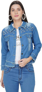 JAISAR 3/4th Sleeve Washed Women Denim Jacket