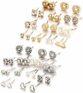 Stud Earrings Earrings Below 50 Rs Buy Thrillz Gold Silver
