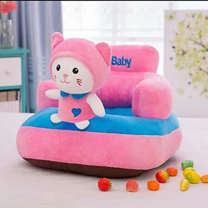 Everyonic Soft Kitty Sofa Seat for Baby ( 0 to 4 years), Best gift for newborn kids, High quality soft teddy shape sofa/chair for new born Fabric Sofa