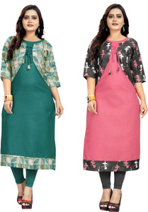 S K Enterprise Women Printed Straight Kurta