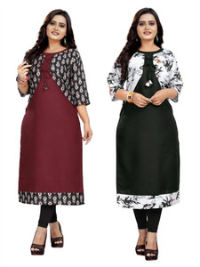 S K Enterprise Women Printed Straight Kurta