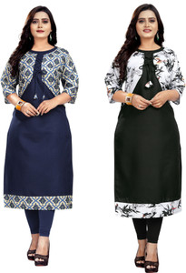 S K Enterprise Women Printed Straight Kurta