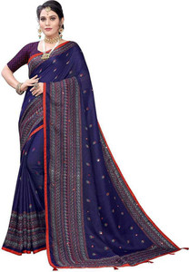 vaanisri Printed Bollywood Cotton Jute Saree