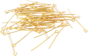 Crafto Golden Finished Eye Pins for Jewellery Making/Designing for Women Pack Of 250 pcs.