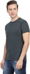RSO Outfits Solid Men Round Neck Grey T-Shirt