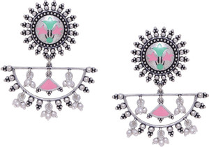 Voylla Bagh E Fiza Half Moon Earrings Brass Drops & Danglers