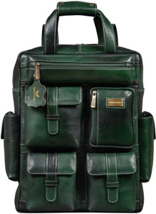 BRAND LEATHER Leather Backpack Large Laptop Bag Multi Pockets Travel Daypack 35 L Laptop Backpack
