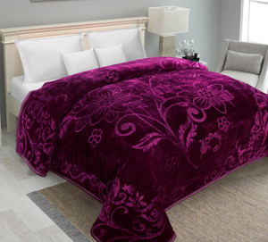 IWS Self Design Double Mink Blanket for  Mild Winter