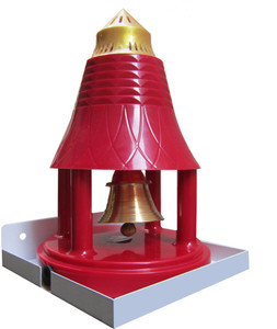 R&R Spirituals - Automatic Poojabell for Home/Shop/Office RED with stand - Electric Puja Ghanti/Ghanta - Brass Pooja Bell