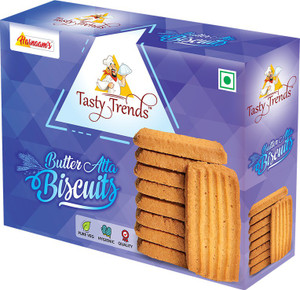 tasty trends BUTTER ATTA BISCUITS (PACK OF 4), 800 Gms Cookies