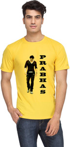 डेक्कन स्टोर पुरुषों के लिए गोल गला प्रिंटेड पीला टी-शर्ट