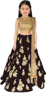 Harshiv Creation Girls Lehenga Choli Ethnic Wear Embroidered Ghagra, Choli, Dupatta Set