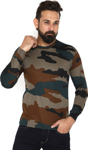 MILITIA Military Camouflage Men Round Neck Multicolor T-Shirt