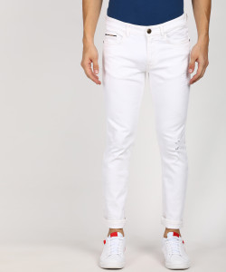 The Indian Garage Co. Slim Men White Jeans