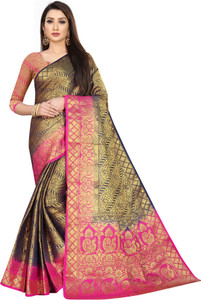ZUUL Self Design, Woven Banarasi Silk Blend Saree