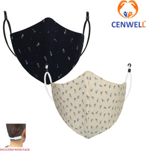 CENWELL 100% Cotton Face Mask with Nose pin Printed Fashionable Protective Fabric Anti-Pollution Mask for Men , Women , Kids , Girls , Ladies , Teens Printed 6 Layer Cotton Face Mask Reusable, Washable Cloth Mask With Melt Blown Fabric Layer