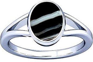 KUNDLI GEMS Sulemani Hakik ring Natural stone 6.00 carat stone semi Precious Astrological Purpose for unisex Stone Agate Silver Plated Ring