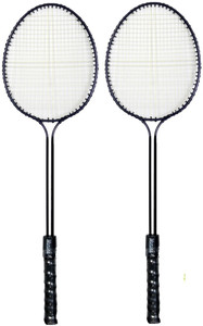 Monika Sports Practice Quality 2 Pc Double Shaft Badminton Racquet Racquet Black Strung Badminton Racquet