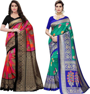 Grubstaker Self Design Mysore Art Silk Saree