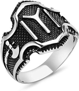 Shopping Dust Ertugrul Gazi Ring For Boy Men kayi Qabila Black Silver IYI Ring Silver Plated Ring Dirilis Ertugrul ring for boy and girl Stainless Steel Silver Plated Ring