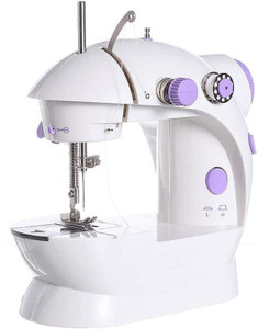 BETZILA 4 in 1 Portable & Compact Mini Sewing Machine, adapter and foot pedal Portable Dual Speed Beginner Sewing Machine with Light Electric Sewing Machine 30 built-in stitches 100 SPM White