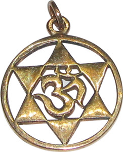 SUBHASHINI Bronze Panchalogam 6 Point Star OM Symbol Pendant Panchaloha Aum Star Of David Locket Om Hexagon Star Panchadhatu Kavach Metal