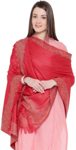 WEAVERS VILLA Cotton Blend, Pure Wool Woven Women Shawl