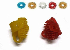 AcuHealth AH34 Acupressure Massager Tools Kit With Acupressure Thumb pad 2 Pc + 5 Pc Sujok Massage Rings For Stress And Pain Relief Acupressure Kit Massager