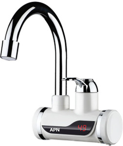 APN Tankless Instant Water Geyser (Instant Heating Tap - Wall Mounted With Temperature Display, White)