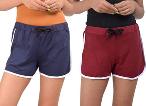 POWERmerc Solid Women Multicolor Beach Shorts