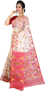 BASANA SAREE KUTHIR Self Design, Woven Jamdani Pure Cotton Saree