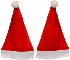 VR Creatives Christmas Caps for Kids and Adults, Free Size Pack of 2 Christmas Stocking